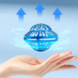 Flying Orb LED Hover Ball Toy – Galaxy Boomerang Spinner with Lights Blue