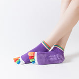 5 Pair Women Yoga Socks Non-Slip Grippy Pilates Socks for Barre Ballet