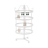 4-Tier Rotating Earring Spin Table 144 Holes Earring Organizer Display Stand White