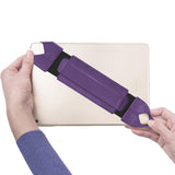 360 Degree Rotating Tablet Holder Stand with PU Leather Hand Strap Purple
