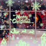 Glow-in-the-Dark Christmas Decoration Sticker Static Cling Xmas Window Decals Snowflake Style