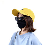 2 in 1 Eye Shade Baseball Cap Adjustable Cotton Blend Yellow