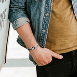 Stainless Steel Mens Bracelet PU Leather Infinite Knot Geometric
