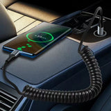 USB C to C Cable Coiled USB C Charger Cable Car Type C Fast Charging Cable For iPhone Samsung