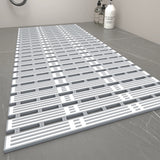 Shower Mat Non Slip Bathtub Mat with Suction Cups and Drain Holes Bath Mat for Bathroom Kitchen Wet Floor Grey