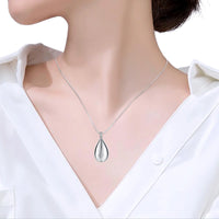 Stainless Steel Teardrop Cremation Pendant – Keepsake Memorial Necklace Sliver