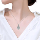 Stainless Steel Teardrop Cremation Pendant – Keepsake Memorial Necklace Sliver
