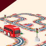 44-Piece DIY Assembling RailCar Set Puzzle Track Car Play Set RailCar Building Toys Educational Toys Red