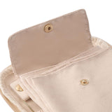 PU Leather Jewelry Organizer Bag Multi Compartment for Travel with Velvet White