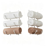 3 Tier Vertical Towel Rack Iron Wall Mount for Bathroom Storage White