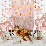 Rose Gold Happy Birthday Party Decorations Happy Birthday Banner for Girls Women Princess