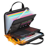 Fire Resistant Accordion File Organizer with Handle  A4 Files Transparent Expanding Folder with Multi-Pockets