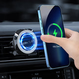 15W Snap-On Wireless Car Phone Charger Mount Compatible with iPhone 12/13 Series
