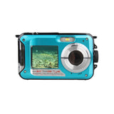 1080P Digital Underwater Camera with Dual Screen and 32GB TF Card Blue