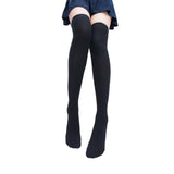 Pair of Women Thigh High Socks Cotton Over Knee Socks Long Knee High Socks Black