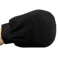 2Pcs Moroccan Exfoliating Gloves – 100 Percent Viscose Body Scrub Bath Mitts Black