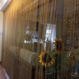2PCS 100x200cm Shimmer Tassel String Door and Window Divider Curtain Champagne Gold