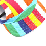Pet Baseball Cap with Ear Holes Adjustable Strap for Dogs Cats Rainbow