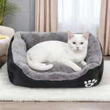 Soft Winter Semi-Enclosed Pet Bed Mat with Raised Edges Royal Black