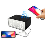 Wireless Charging Bluetooth Speaker with LED Digital Alarm Clock and FM Radio
