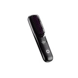 Portable Hair Straightening Brush with LED Display  3-Temperature Adjustable USB Rechargeable Styling Brush Black