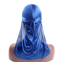 4Pcs Set Polyester Durags for Men Women Extra Long Tails Cap Wraps