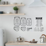 Kitchen Conversion Chart Sticker Transparent