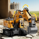 2.4G Remote Control Excavator 3 in 1 RC Digger with 3 Heads Yellow