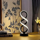 Modern LED Bedside Lamp Dimmable Table Light with USB Black