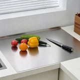 L-Shaped Stainless Steel Cutting Board Double-Sided Kitchen Chopping Board for Meat Dough Home Cooking
