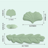 Leaf Shape Keyboard Wrist Rest Pad Set PU Leather Memory Foam Wrist Support Cushion