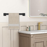 5Pcs Bathroom Towel Bar Set 40cm Stainless Steel Wall Mount Black