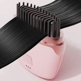 Mini Hair Straightener Rechargeable Portable Hair Straightener Brush Pink
