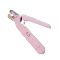 2-in-1 Pet Nail Grinder with LED Lights USB Rechargeable Dog Nail Clippers Cats Claw Trimmer Pink