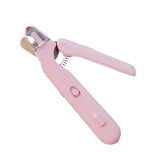 2-in-1 Pet Nail Grinder with LED Lights USB Rechargeable Dog Nail Clippers Cats Claw Trimmer Pink