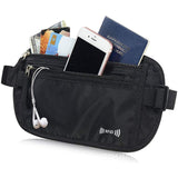 RFID Blocking Money Waist Bag Anti Theft Hidden Fanny Pack Travel Wallet Pouch Black