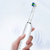 Rotating Electric Toothbrush with 5 Modes 8 Brush Heads for Home Travel White