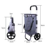 Foldable Shopping Cart Trolley Aluminium Waterproof Grocery Storage Bag Grey