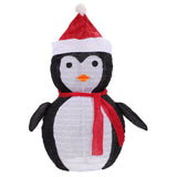 Telescopic Christmas Yard Signs with Stakes Lighted Xmas Signs Indoor Outdoor Decor Penguin Style