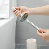2 PCS Toilet Brush Set with 304 Stainless Steel Handle and Holder White