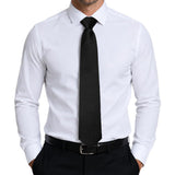 Pre-Tied Zip Necktie 8cm for Men Wedding Business Formal Black