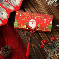 10-Slot Foldable Christmas Red Envelope Holder with Gold Foil Stamping – Holiday Money Gift Envelope Organizer Red