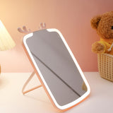 LED Makeup Mirror Touch Control USB Rechargeable Vanity Mirror with 3 Light Modes Pink