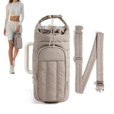Water Bottle Holder Crossbody Bag with Strap Gym Accessories Camel