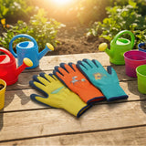 3 Pairs Gardening Gloves Rubber Coated Garden Gloves for Boys Girls