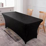 Rectangular Spandex Stretch Tablecloth for Wedding Party Black