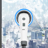 Cordless Electric Spin Scrubber Rechargeable Cleaning Brush with 7 Replaceable Brush Heads White