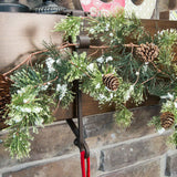 2-in-1 Christmas Stocking and Garland Hanger for Fireplace Mantel with Non-Slip Pads