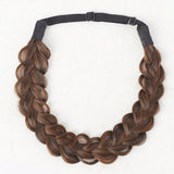 Plaited Headband Hair Extension Adjustable Stretch Brown