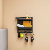 Bedside Shelf Organizer Wall Mount Self-Stick for Bedroom Storage Black